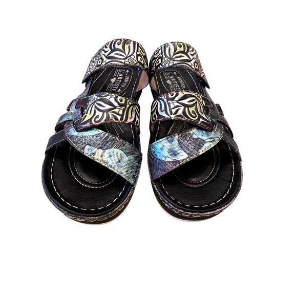 Artiste Caiman Slide Sandal Size 37 US 6.5-7 Black Muli NWB - Picture 15 of 16